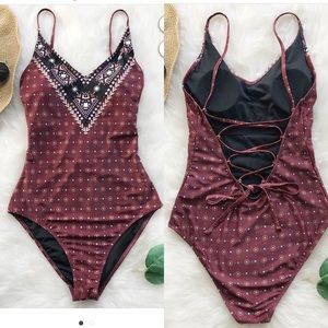NEVER SEPARATE PRINT ONE-PIECE SWIMSUIT